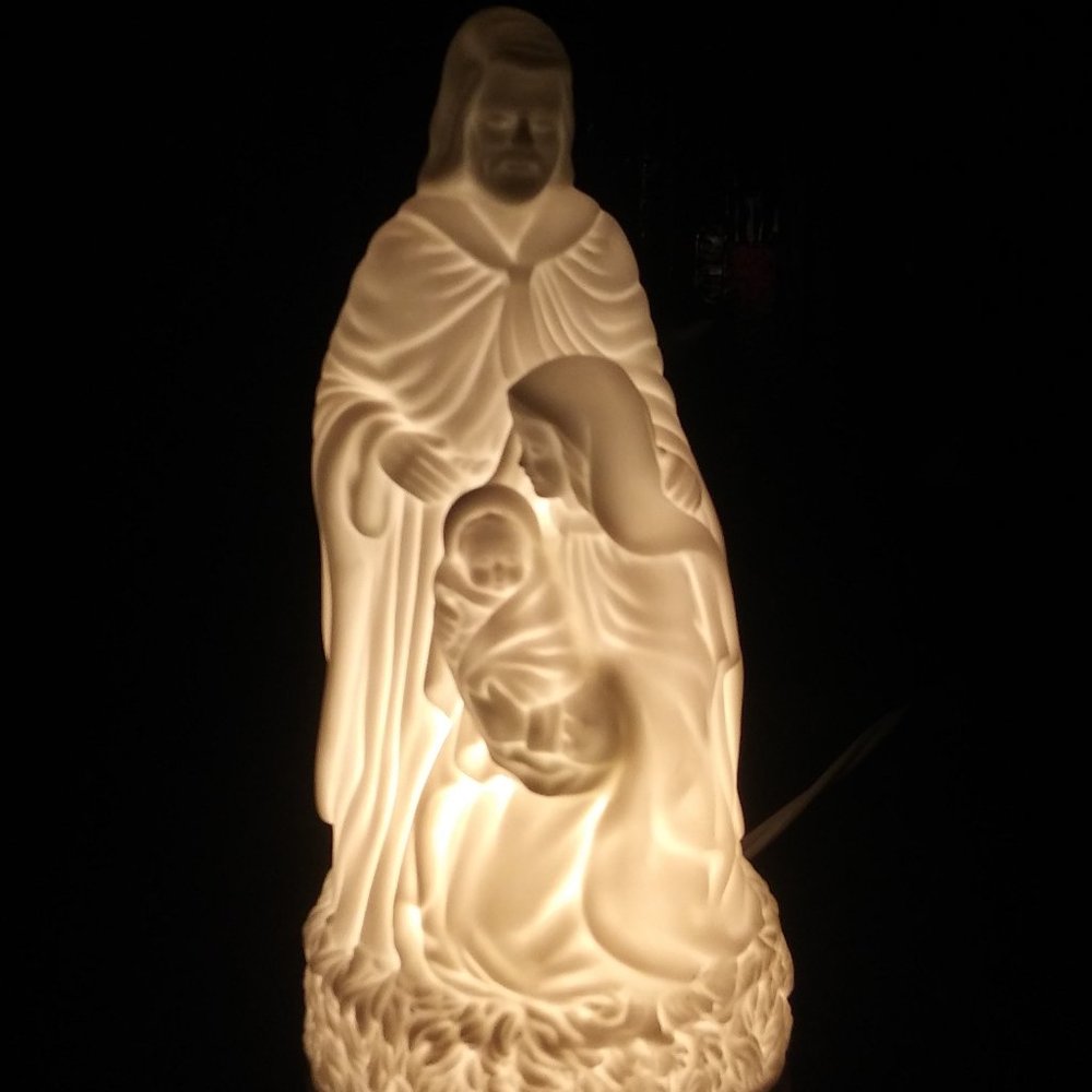 Wedgwood Holy Family  Lamp Light Night Light Lithopane Nativity
